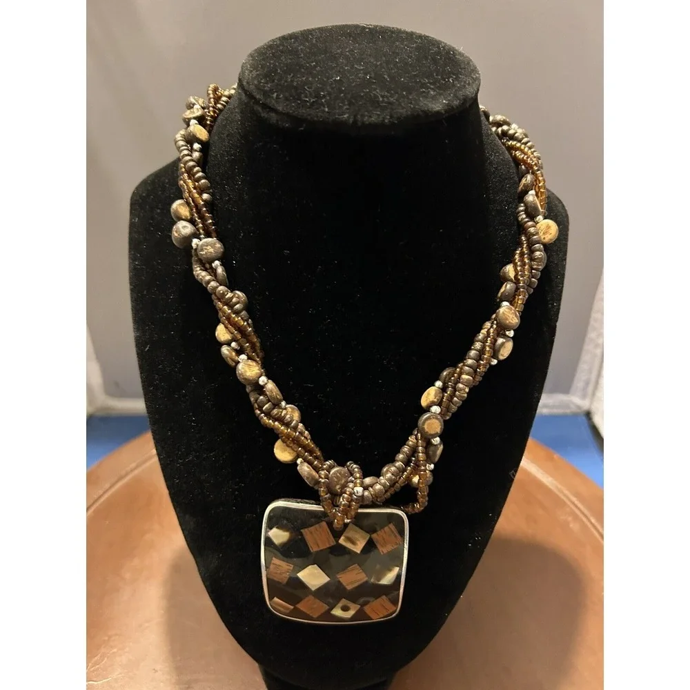 Vintage‎ Chunky Beaded Necklace Statement Costume